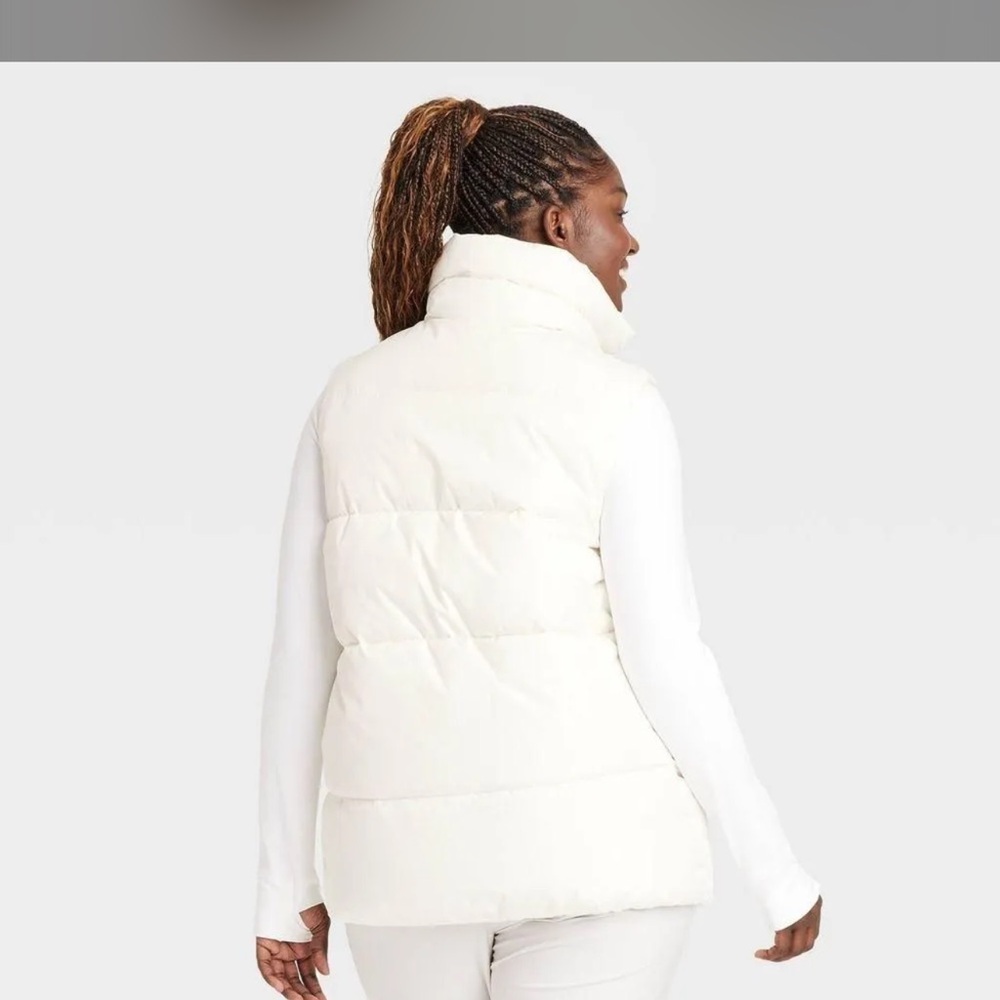 Women's Long Puffer Vest - All In Motion Black - Picture 3 of 5